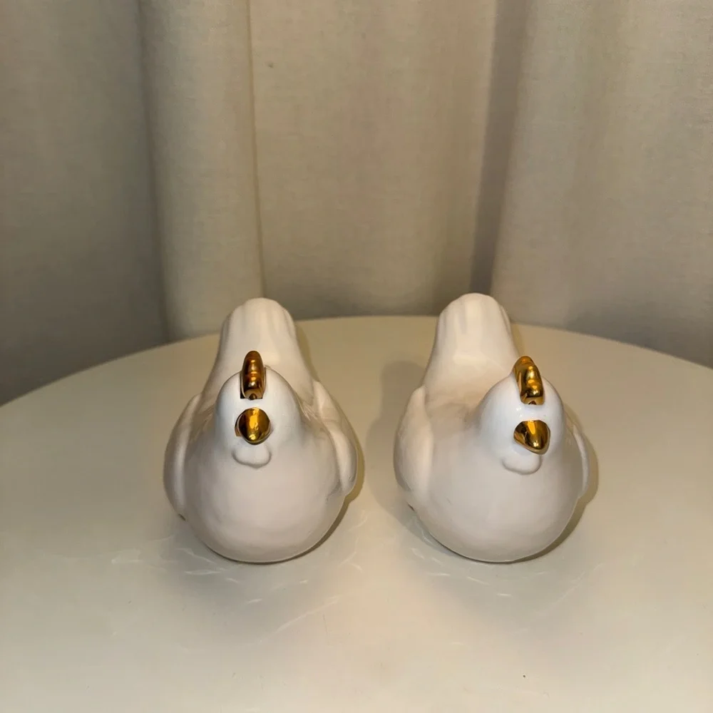 Target Easter White Ceramic Chicken Decoration NWT